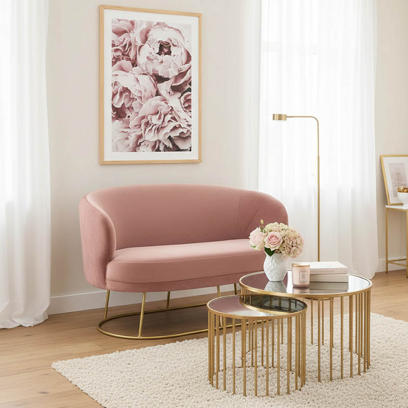 Καναπές 2θέσιος Rony pakoworld βελούδο σάπιο μήλο-χρυσό 132x82x83εκ Καναπές 2θέσιος Rony pakoworld βελούδο σάπιο μήλο-χρυσό 132x82x83εκ