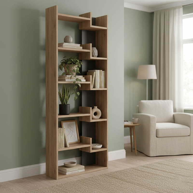 Βιβλιοθήκη Oppa pakoworld χρώμα σκούρο φυσικό - ανθρακί 61x22x162εκ Βιβλιοθήκη Oppa pakoworld χρώμα σκούρο φυσικό - ανθρακί 61x22x162εκ