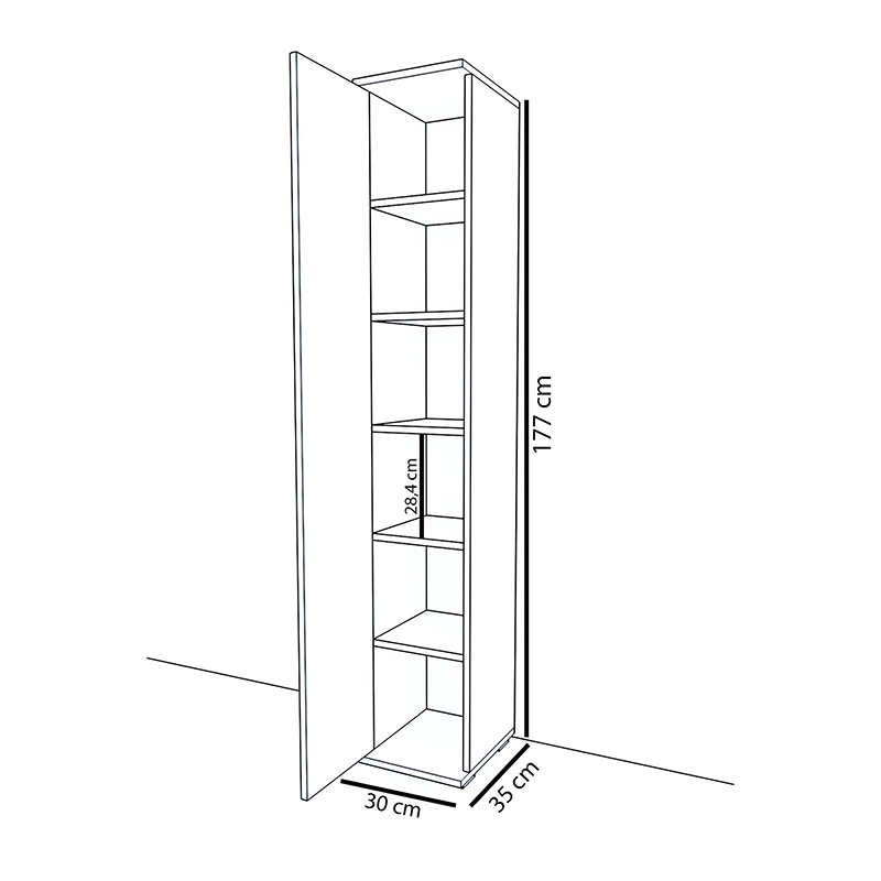 Στήλη Juan pakoworld λευκό 30x35x177εκ Στήλη Juan pakoworld λευκό 30x35x177εκ - Image 5