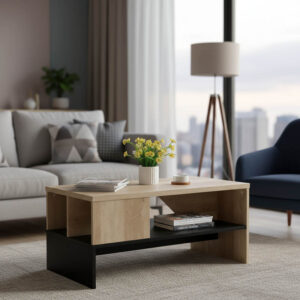Τραπέζι σαλονιού Naya pakoworld sonoma-ανθρακί 93x46x43εκ