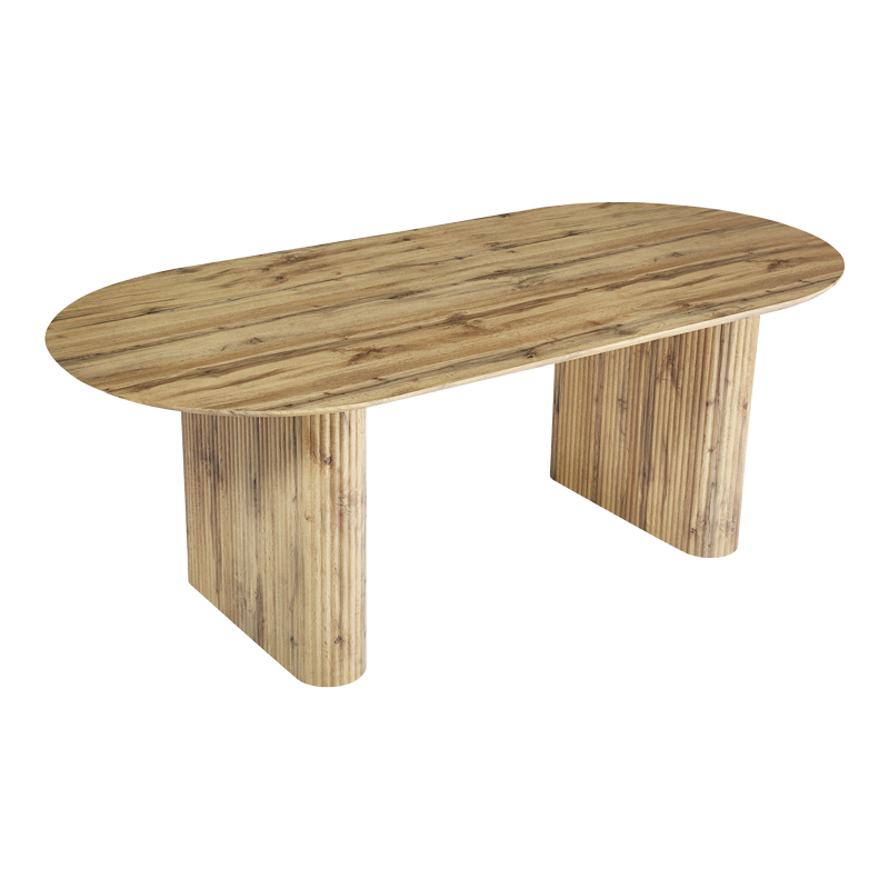 Τραπέζι Nembou pakoworld mdf σε oak απόχρωση 210x100x76εκ Τραπέζι Nembou pakoworld mdf σε oak απόχρωση 210x100x76εκ - Image 4