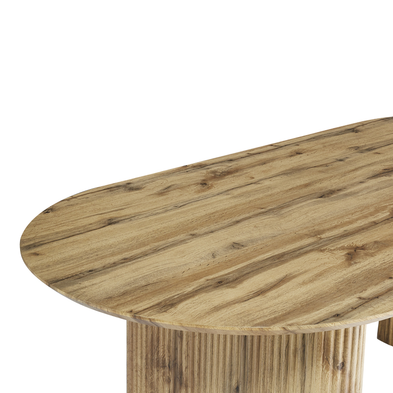 Τραπέζι Nembou pakoworld mdf σε oak απόχρωση 210x100x76εκ Τραπέζι Nembou pakoworld mdf σε oak απόχρωση 210x100x76εκ - Image 5