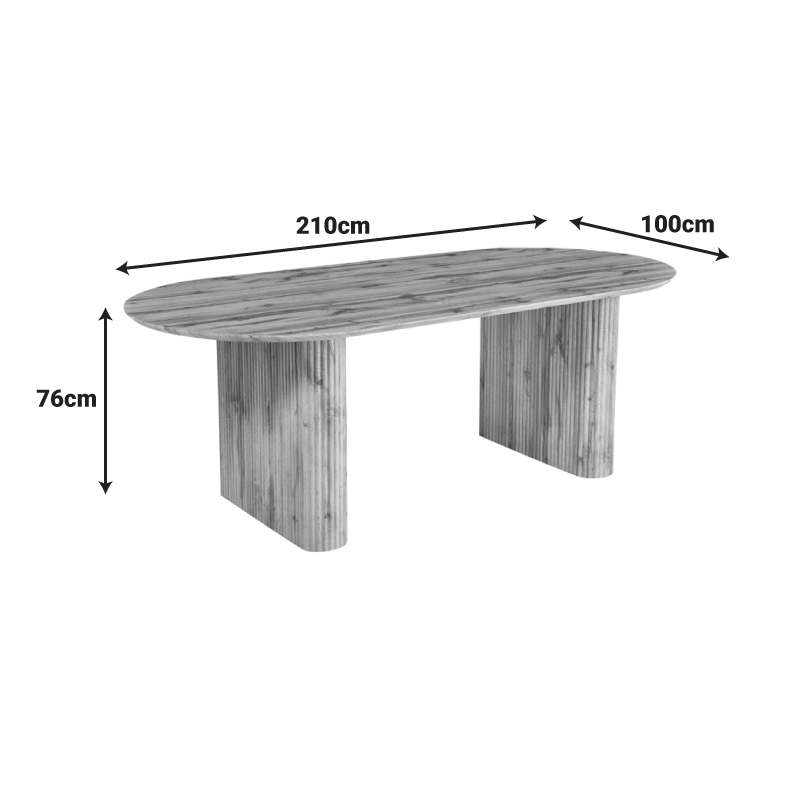 Τραπέζι Nembou pakoworld mdf σε oak απόχρωση 210x100x76εκ Τραπέζι Nembou pakoworld mdf σε oak απόχρωση 210x100x76εκ - Image 7