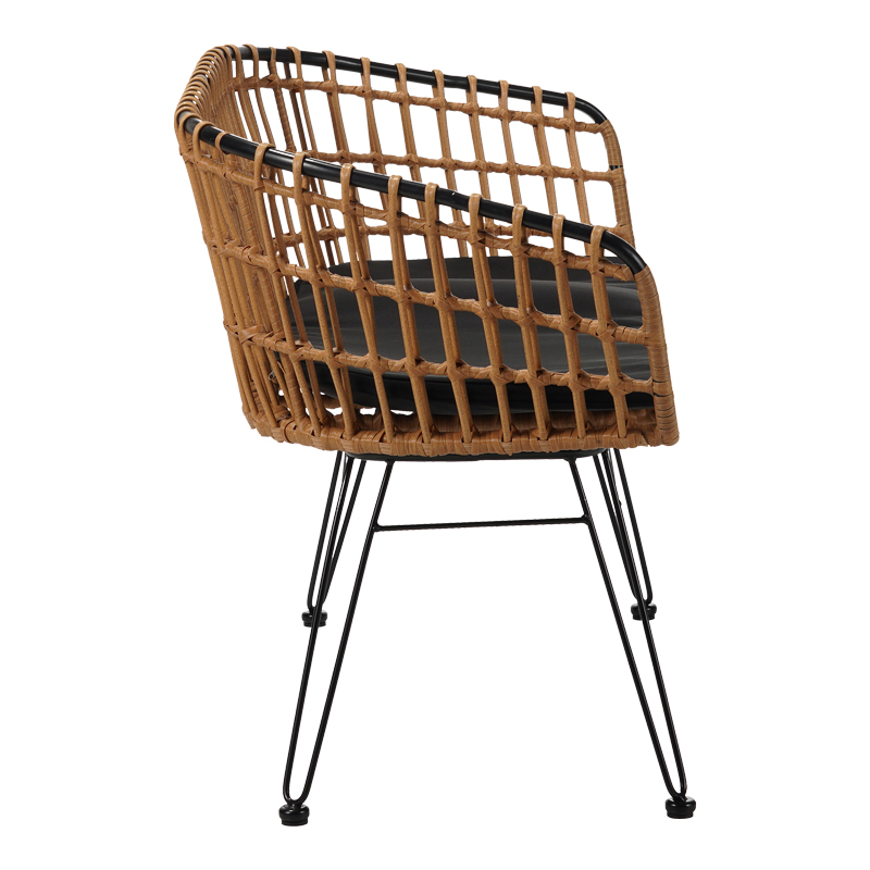 Καναπές 2θέσιος Naoki pakoworld μέταλλο μαύρο-pe φυσικό 120x55x79εκ Καναπές 2θέσιος Naoki pakoworld μέταλλο μαύρο-pe φυσικό 120x55x79εκ - Image 5