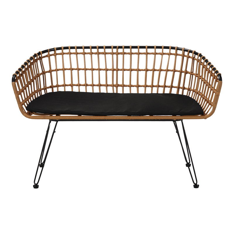 Καναπές 2θέσιος Naoki pakoworld μέταλλο μαύρο-pe φυσικό 120x55x79εκ Καναπές 2θέσιος Naoki pakoworld μέταλλο μαύρο-pe φυσικό 120x55x79εκ - Image 6