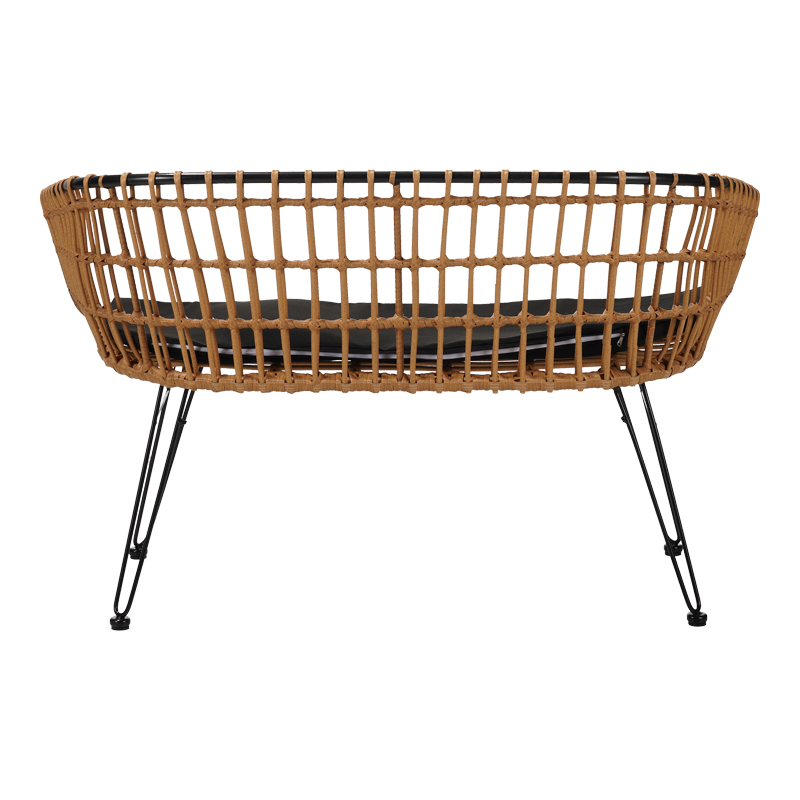 Καναπές 2θέσιος Naoki pakoworld μέταλλο μαύρο-pe φυσικό 120x55x79εκ Καναπές 2θέσιος Naoki pakoworld μέταλλο μαύρο-pe φυσικό 120x55x79εκ - Image 7