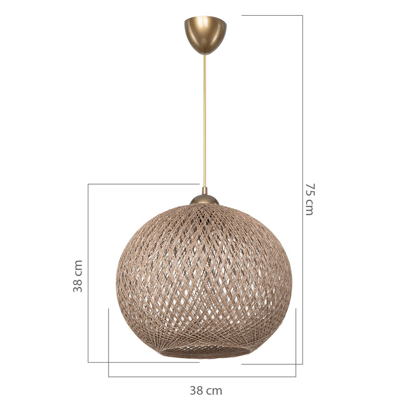 Φωτιστικό οροφής μονόφωτο Leshia pakoworld Ε27 καφέ Φ38x38εκ Φωτιστικό οροφής μονόφωτο Leshia pakoworld Ε27 καφέ Φ38x38εκ - Image 5