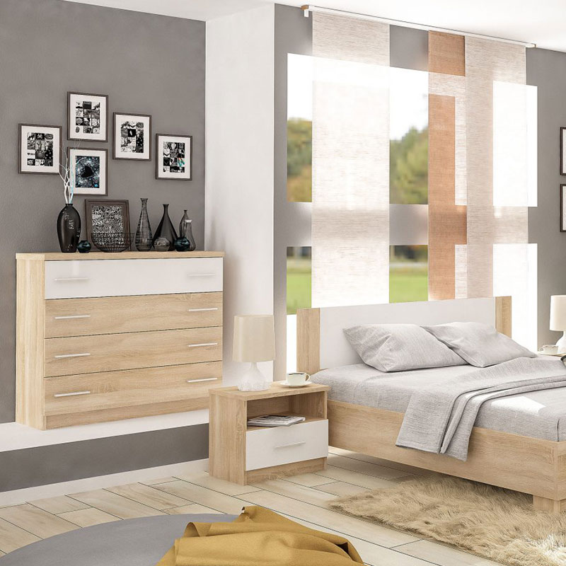 Κομοδίνο Geneva pakoworld φυσικό-λευκό 50x37x45.5εκ Κομοδίνο Geneva pakoworld φυσικό-λευκό 50x37x45.5εκ - Image 2