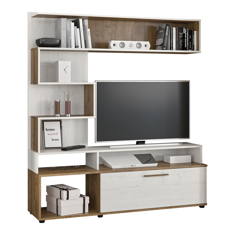 Σύνθετο σαλονιού Jasper pakoworld καρυδί-αντικέ λευκό 151.5x37.5x169.5εκ Σύνθετο σαλονιού Jasper pakoworld καρυδί-αντικέ λευκό 151.5x37.5x169.5εκ - Image 2