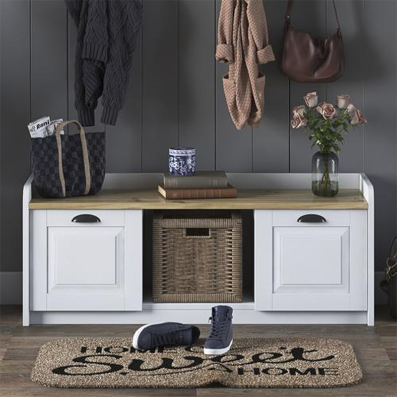 Έπιπλο εισόδου-παπουτσοθήκη Arthur I pakoworld 8 ζευγών λευκό-καρυδί 120x40x45εκ Έπιπλο εισόδου-παπουτσοθήκη Arthur I pakoworld 8 ζευγών λευκό-καρυδί 120x40x45εκ - Image 3