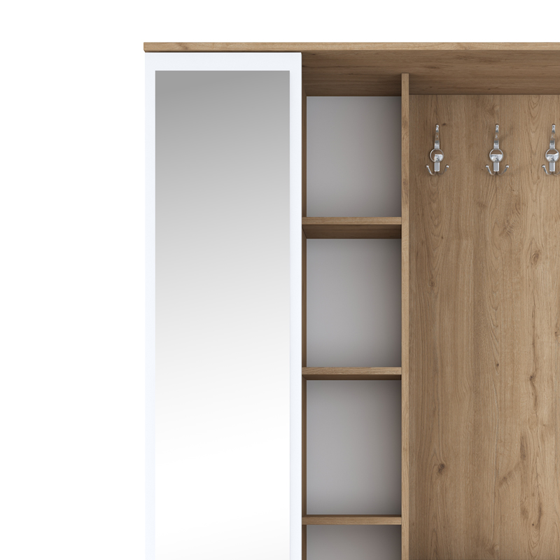 Έπιπλο εισόδου Zozmo pakoworld καρυδί-λευκό μελαμίνης 120x37.5x198.6εκ Έπιπλο εισόδου Zozmo pakoworld καρυδί-λευκό μελαμίνης 120x37.5x198.6εκ - Image 5