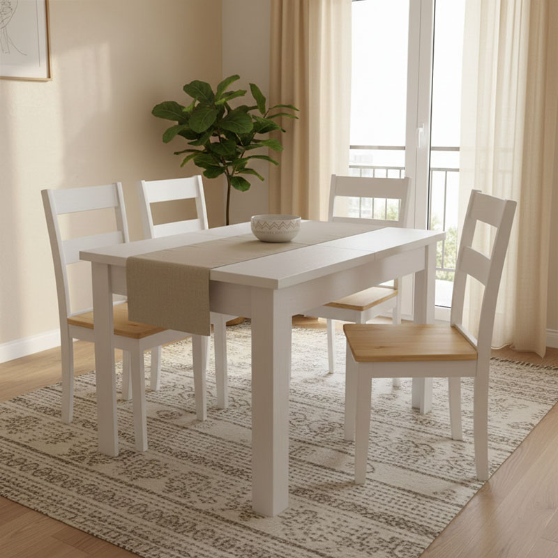 Τραπέζι Quiin pakoworld επεκτεινόμενο λευκό 120-164x70x73.5εκ Τραπέζι Quiin pakoworld επεκτεινόμενο λευκό 120-164x70x73.5εκ - Image 2