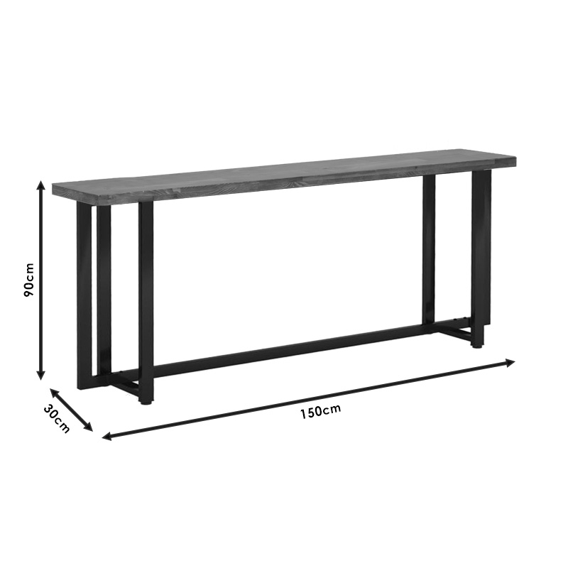 Κονσόλα Dice pakoworld μασίφ ξύλο πεύκου καρυδί-μαύρο 150x30x90εκ Κονσόλα Dice pakoworld μασίφ ξύλο πεύκου καρυδί-μαύρο 150x30x90εκ - Image 3