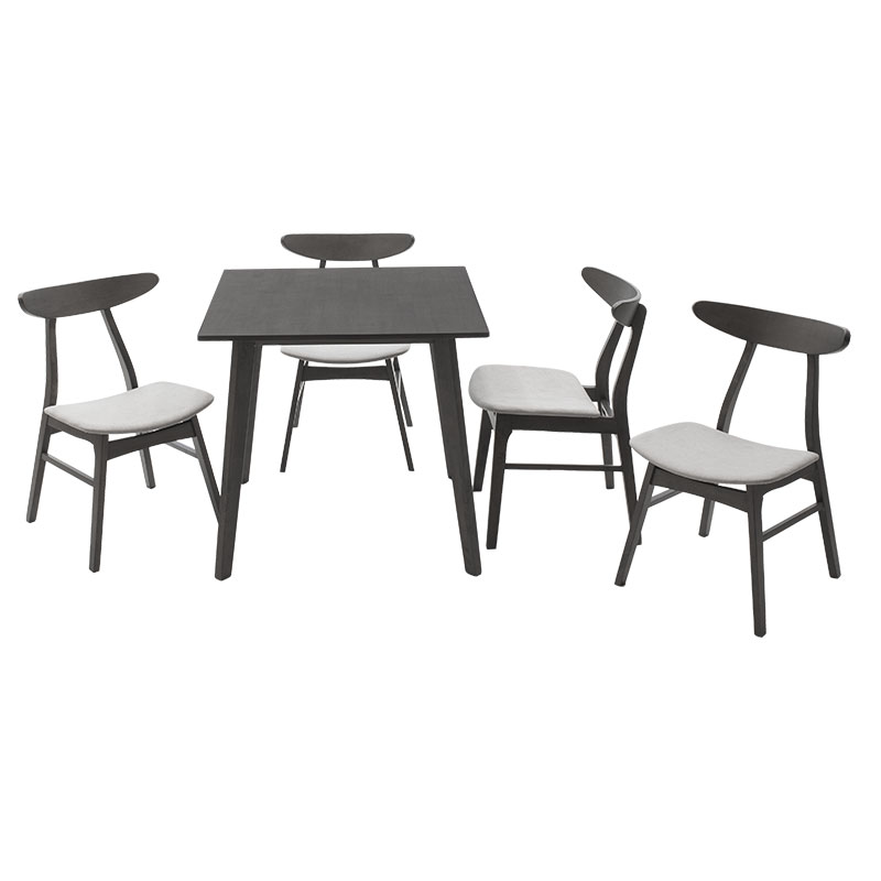 Tραπεζαρία Benson - Orlean pakoworld σετ 5τμχ rustic grey - ύφασμα γκρι 80x80x75εκ Tραπεζαρία Benson - Orlean pakoworld σετ 5τμχ rustic grey - ύφασμα γκρι 80x80x75εκ - Image 2