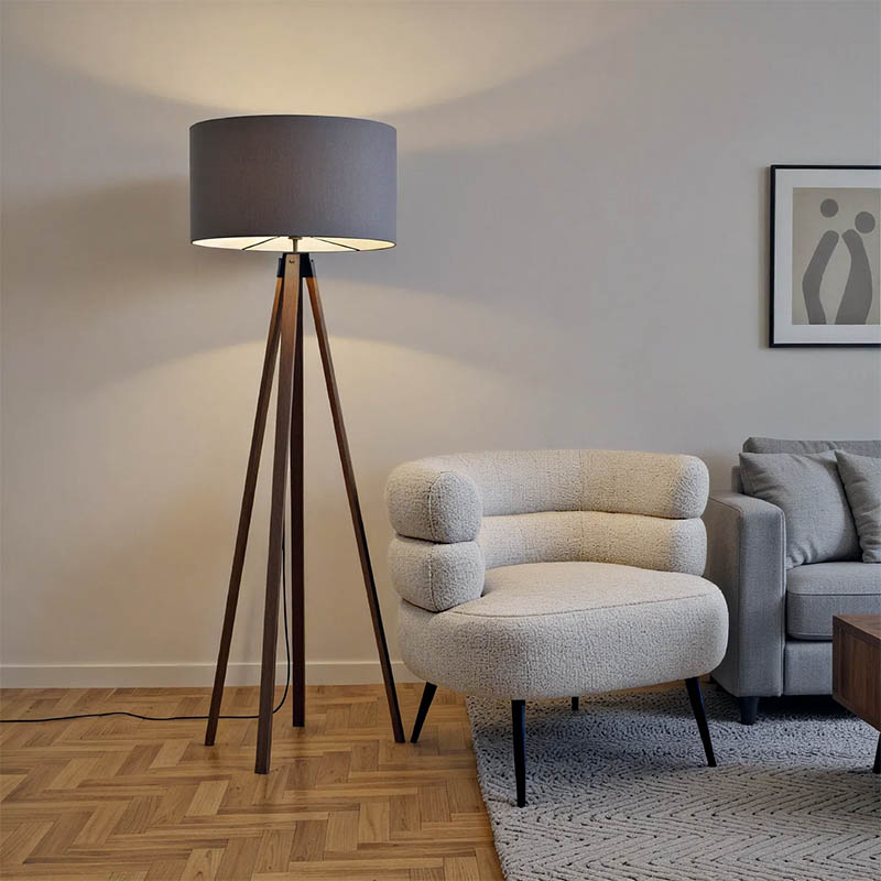 Φωτιστικό δαπέδου PWL-1059 pakoworld Ε27 καρυδί-γκρι Φ38x140εκ Φωτιστικό δαπέδου PWL-1059 pakoworld Ε27 καρυδί-γκρι Φ38x140εκ - Image 2