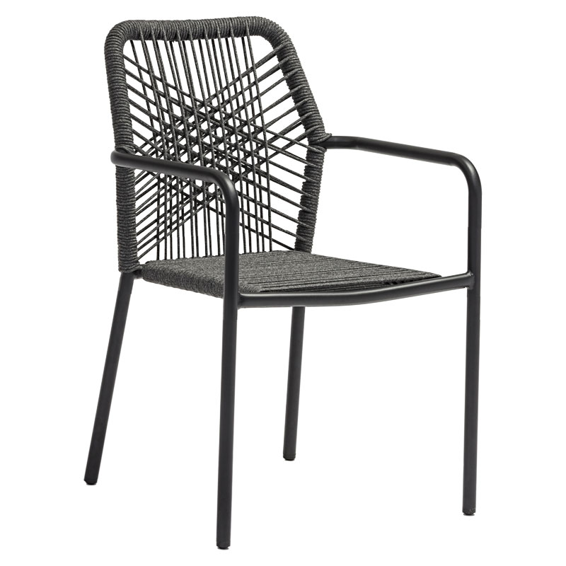 Πολυθρόνα Kherson pakoworld αλουμίνιο σχοινί ανθρακί-μαξιλάρι γκρι Πολυθρόνα Kherson pakoworld αλουμίνιο σχοινί ανθρακί-μαξιλάρι γκρι - Image 4