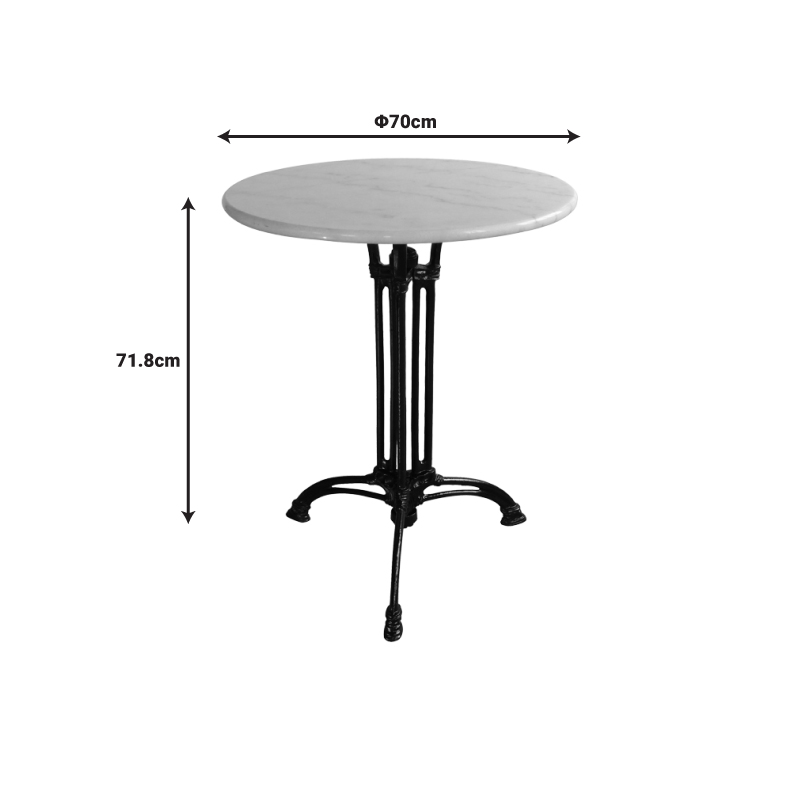 Τραπέζι μαρμάρινο Bastile pakoworld μαντέμι σε λευκή-μαύρη απόχρωση Φ70x71.8εκ Τραπέζι μαρμάρινο Bastile pakoworld μαντέμι σε λευκή-μαύρη απόχρωση Φ70x71.8εκ - Image 3