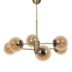 ΕΞΑΦΩΤΟ ΚΡΕΜΑΣΤΟ ΦΩΤΙΣΤΙΚΟ ΟΡΟΦΗΣ ΜΕΤΑΛΛΙΚΟ Fylliana ΜΠΡΟΝΖΕ-ΜΕΛΙ ΧΡΩΜΑ Ε14 80x60εκ