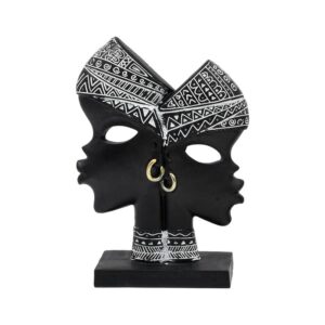 ΕΠΙΤΡΑΠΕΖΙΑ ΔΙΑΚΟΣΜΗΤΙΚΗ ΦΙΓΟΥΡΑ " African " Fylliana FL240308 ΜΑΥΡΟ-ΛΕΥΚΟ ΧΡΩΜΑ 17x6x23εκ