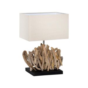 ΕΠΙΤΡΑΠΕΖΙΑ ΛΑΜΠΑ Fylliana DANTE ΑΠΟ ΘΑΛΑΣΣΟΞΥΛΟ ΧΡΩΜΑ ΜΠΕΖ - ΦΥΣΙΚΟ 35x14x54εκ E27