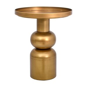 ΣΤΡΟΓΓΥΛΟ ΜΕΤΑΛΛΙΚΟ ΤΡΑΠΕΖΑΚΙ Fylliana FL620244 ΧΡΥΣΟ ΧΡΩΜΑ 45x55εκ