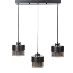 ΤΡΙΦΩΤΟ ΚΡΕΜΑΣΤΟ ΦΩΤΙΣΤΙΚΟ ΟΡΟΦΗΣ Fylliana ΑΣΗΜΙ ΧΡΩΜΑ Ε27 50x15x75εκ